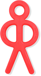ARK Therapeutic Beißspielzeug Stick Figur rot Kauspielzeug Kinder Kauwbaar poppetje met lange armen om ook de achterste kiezen te bereiken.