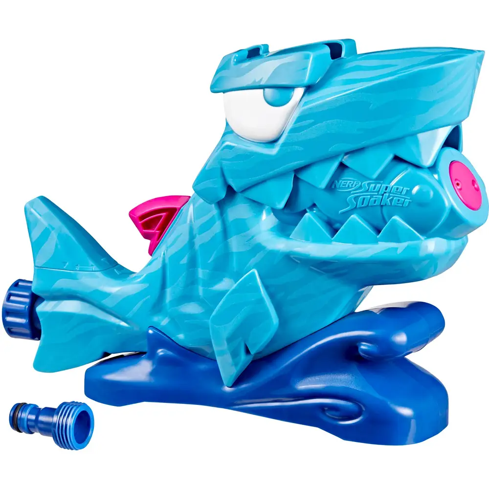 Hasbro Wasserspielzeug Nerf Super Soaker Hop & Chomp Hai blau