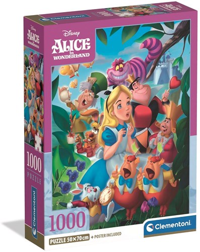Clementoni Puzzle 1000 Teile Disney Alice im Wunderland Kompaktbox