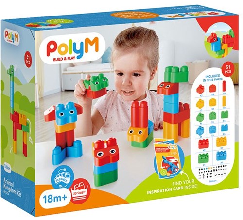 PolyM Bausteine Animal Kingdom Kit - bunte Tier-Bauset für Kinder-3