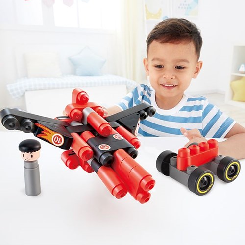 PolyM Rennwagen Bausteine Set 31-teilig Spielzeug