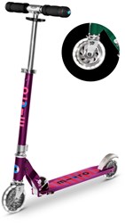 Micro Scooter Sprite LED lila mit Streifen - Aluminium, höhenverstellbarer Lenker