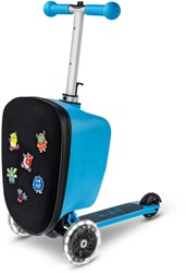 Micro Kinderroller Koffer LED Patch & Play blau - Scooter und Gepäck