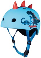 Micro Helm 3D Scootersaurus Kinderfahrradhelm Blau M mit LED-Licht
