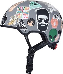 Micro Fahrradhelm ABS Deluxe Sticker L mit LED und Magnetverschluss
