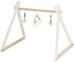 Heimess Holz Baby Gym orange-blau verstellbar 61x57x55cm