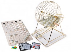 HOT Games Bingomühle XL groß Kupfer 50 cm. 75 Kugeln