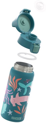 SIGG Trinkflasche Blue World 0,5l - Kinder Wasserflasche Edelstahl-2
