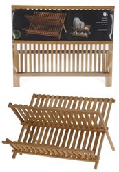 Excellent Houseware Abtropfgestell Bambus - nachhaltiger Geschirrständer braun