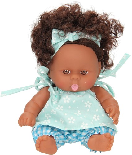 Babypuppe lockige Puppe mit Kleid und Haarband 22cm Spielzeugpuppe-2