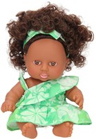 Babypuppe lockige Puppe mit Kleid und Haarband 22cm Spielzeugpuppe-3
