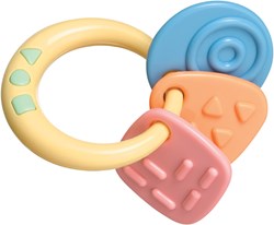 Tolo Baby Beißring und Rassel - Pastellfarben - langlebiges Spielzeug