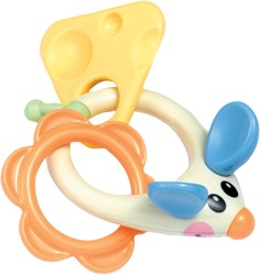 Tolo Baby Rassel Maus Pastellfarben - sicheres Babyspielzeug