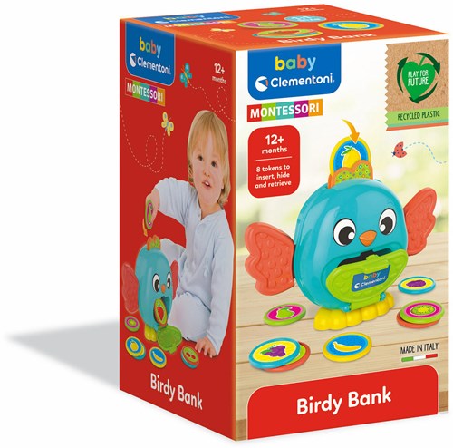 Clementoni Baby Spardose Vogel Montessori Spielzeug ab 12 Monaten
