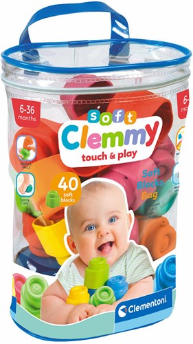 Clementoni Soft Clemmy Bausteine Set - 40 weiche Bausteine für Babys
