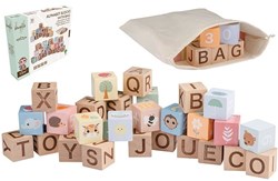 Jouéco Holz Alphabet Bausteine Set - Lernspielzeug mit Beutel