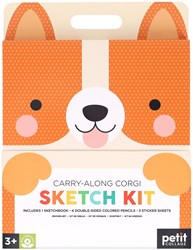 Petit Collage Skizzenbuch - Kreativset für Kinder mit Corgi und Stickern