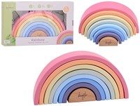 Jouéco Holz Regenbogen Spielzeug - 8-teilig - buntes Stapelspiel-2