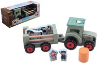 Johntoy Holztraktor Bauernhof Spielzeug mit Zubehör Fien & Teun-2