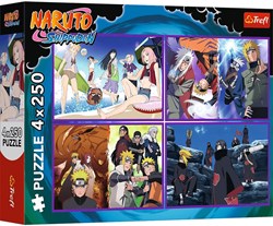 Trefl Puzzle Naruto Shippuden 4x250 Teile - The Adventures of Naruto Uzumaki