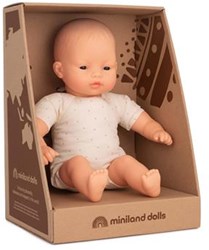 Miniland Babypuppe asiatisch 32cm Puppe Spielzeug realistisch