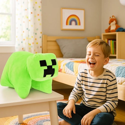 OttoSimon Minecraft Kuschelkissen 2-in-1 45x28cm grün Dekoration-2
