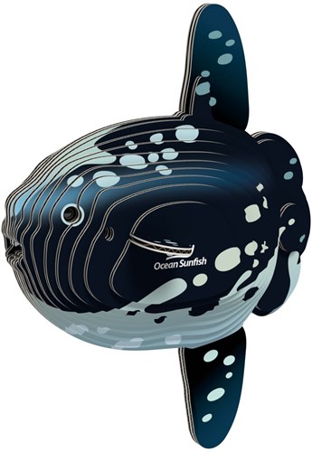 Eugy 3D Puzzle Mondfisch - buntes Bastelspielzeug aus Karton für Kinder
