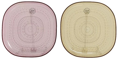 Decoris Kunststoff Frühstücksteller rosa multi - robustes und fröhliches Geschirr