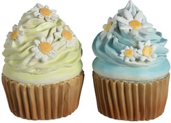 Decoris Dekoration Figur Cupcakes Polyresin bunt handgefertigt 7x7x9cm