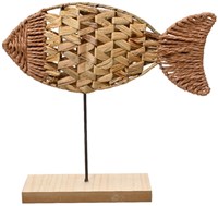 Decoris Deko Fisch aus Tau auf Sockel braun 30cm Wohnaccessoire