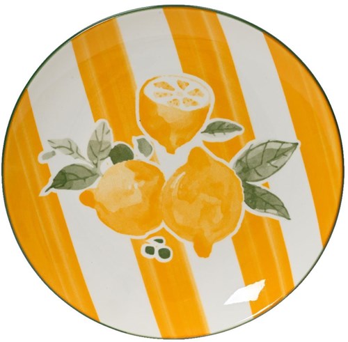 Decoris Frühstücksteller Porzellan Zitrone gelb 19,2cm - Geschirr