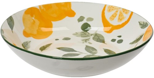 Decoris tiefes Porzellanteller Zitrone 20cm gelbes Geschirr