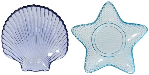 Decoris Glas Teller Muschel oder Stern - Ø14cm - Tischaccessoire