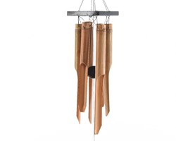 Decoris Windspiel Bambus Holz Garten Deko beruhigende Klänge