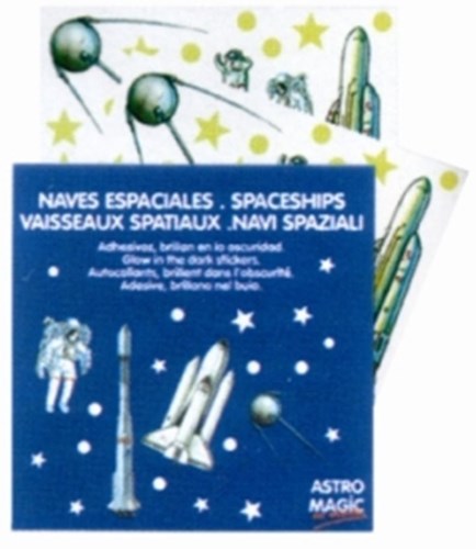 Harlekijn Glow in the dark Wandsticker Raumschiffe - Set 10 Stück