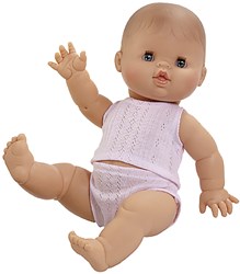 Paola Reina Gordi Babypuppe Mädchen Pyjama Weiß - 34 cm Spielzeugpuppe