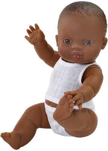 Paola Reina Babypuppe Gordi Junge dunkel Unterwäsche 34 cm - Vanilleduft