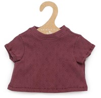 Asi Puppenkleidung - Baumwoll-T-Shirt mit kurzen Ärmeln, dunkelrosa Puppenoutfit