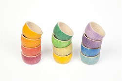 Grapat Holzschalen Regenbogenfarben - 12 Stück