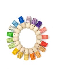 Grapat Holzfiguren Regenbogenfarben offenes Spielzeug 18 Stück