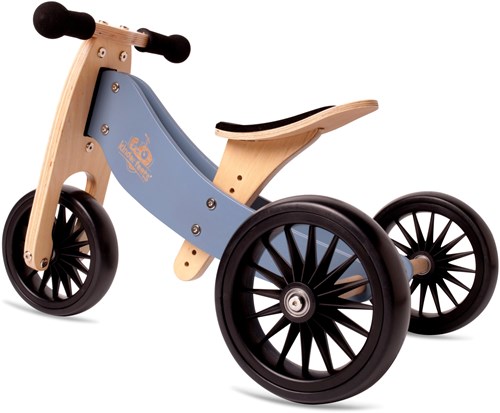 Kinderfeets 2-in-1 Holz Balance Fahrrad Dreirad Tiny Tots Plus - Schiefer Blau