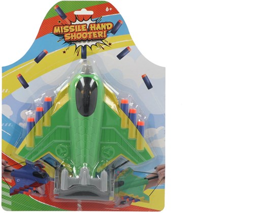 Alert Abschussflugzeug Spielzeug mit Schaumstoffpfeilen - 3 Stück blau-2