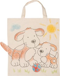 Goki Baumwolltasche Hunde - Schultertasche für Kinder mehrfarbig