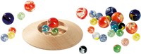 Goki Holz Murmelspiel Murmelteller mit 31 Murmeln klassisches Spielzeug-3