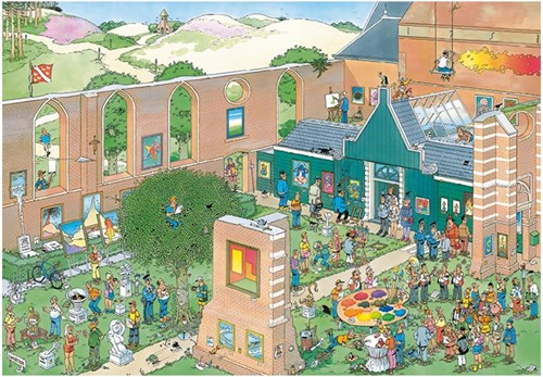 Jumbo Puzzle Jan van Haasteren Der Kunstmarkt - 2000 Teile Cartoon-2