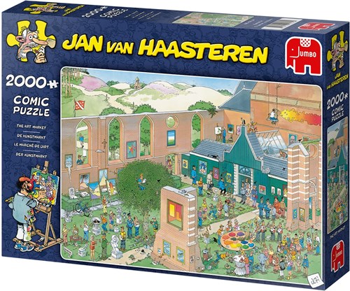 Jumbo Puzzle Jan van Haasteren Der Kunstmarkt - 2000 Teile Cartoon-3