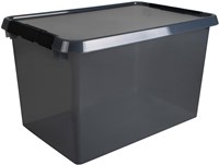 Aufbewahrungsbox Comfortline grau schwarz 62L Kunststoff mit Clipverschluss