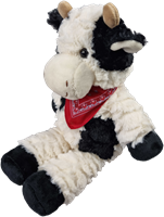 Harlekijn Kuscheltier Kuh Plüsch mit Halstuch - 27 cm - weiß schwarz-2