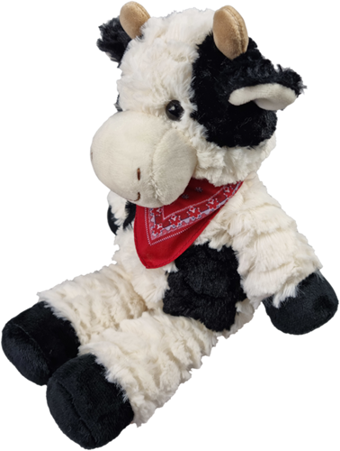 Harlekijn Kuscheltier Kuh Plüsch mit Halstuch - 27 cm - weiß schwarz-2