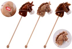 Johntoy Stokpaard met geluid, 3 kleuren assorti